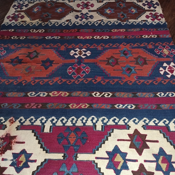 Antique Aydin Kilim. Wool Rug Wool Anatolian Turkish Carpet - Picture 4 of 8